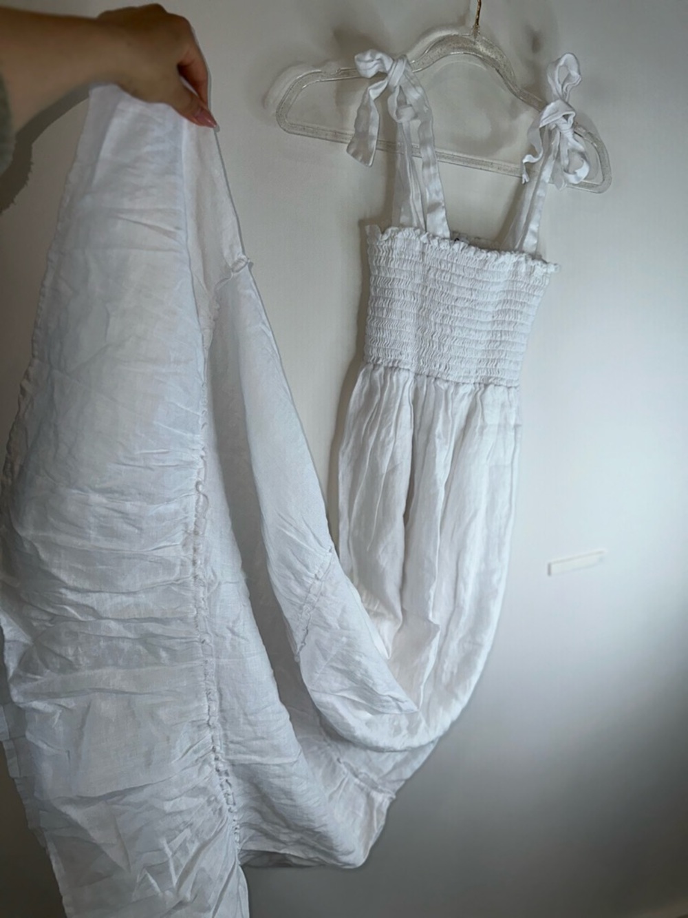 a.n.a White Smocked Tank Dress
